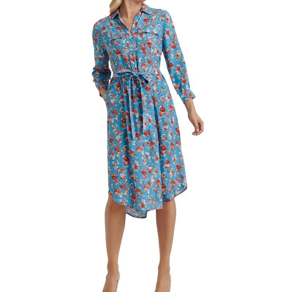 NWT: Lucky Brand floral Chelsea utility shirtdress